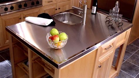 sheet metal kitchen countertops|metal countertops pros and cons.